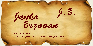 Janko Brzovan vizit kartica